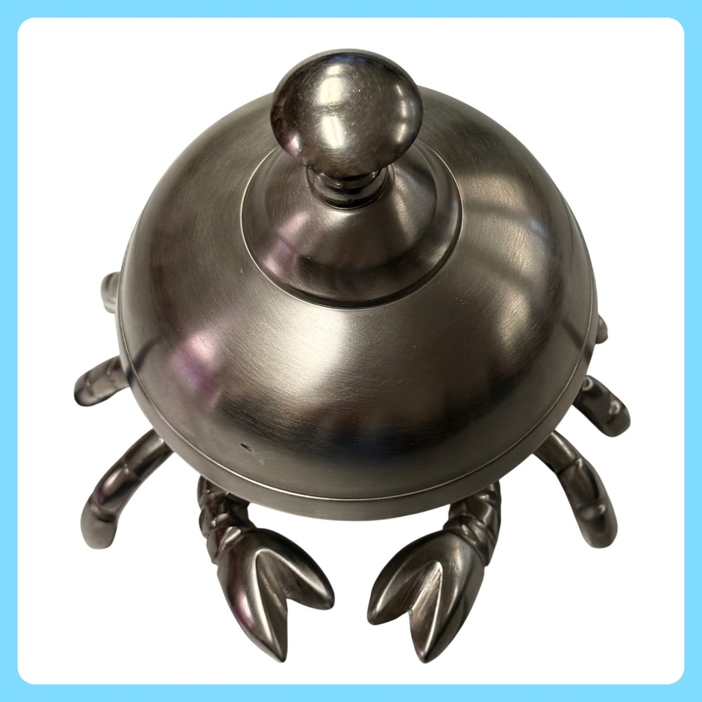 Crab Service Bell Home Office Silver Metal Nautical Restaurant Novelty Desk‎